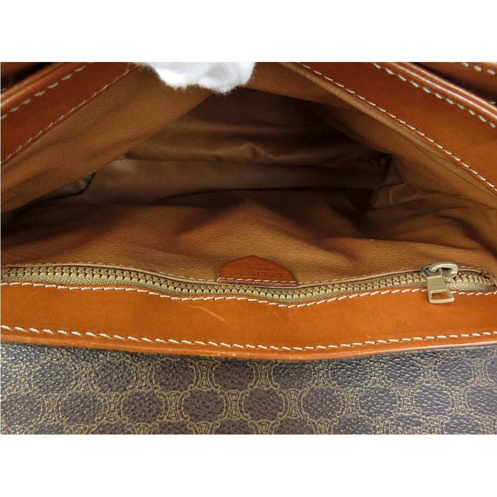 Celine Brown and Tan Patterned Satchel - Picture 12 of 16